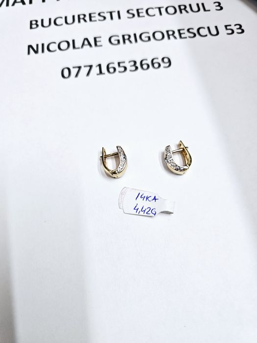 Vand cercei din aur 14 k 4.42 g cod 408