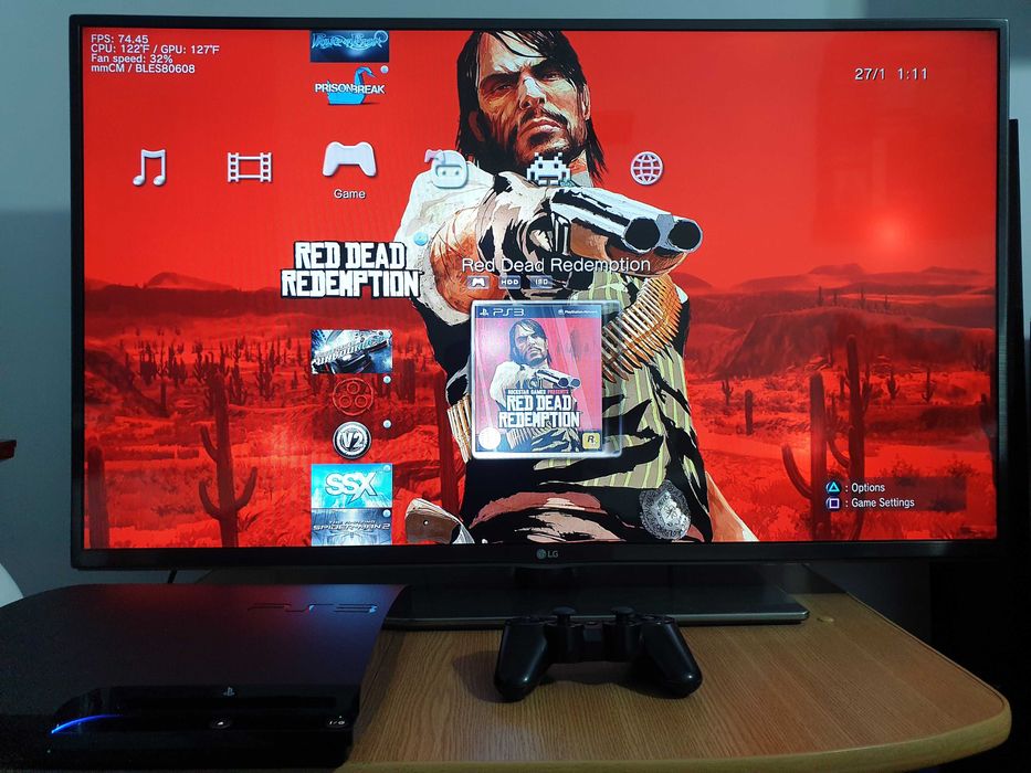 PS3 modat CFW 320GB + 40 jocuri (GTA V, Red Dead, Castlevania, NFS)