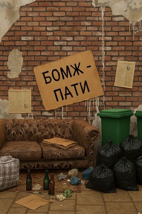 Банер для тематической вечеринки бомж пати