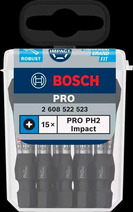 Ударен магнитен накрайник PH2, 50 mm бит 10 бр. Bosch