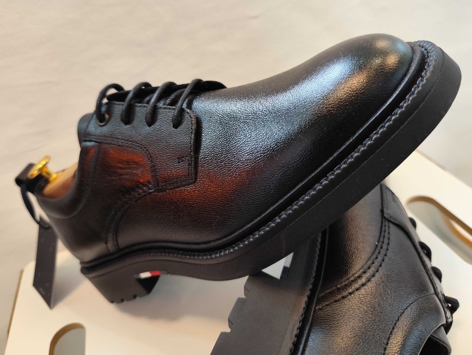 Pantofi derby 43 44 de lux Tommy Hilfiger NOI piele naturala premium