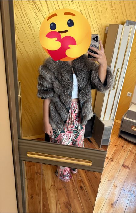 Дамско яке с естествен косъм