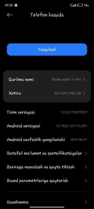 Redmi note 12 pro holati ideal