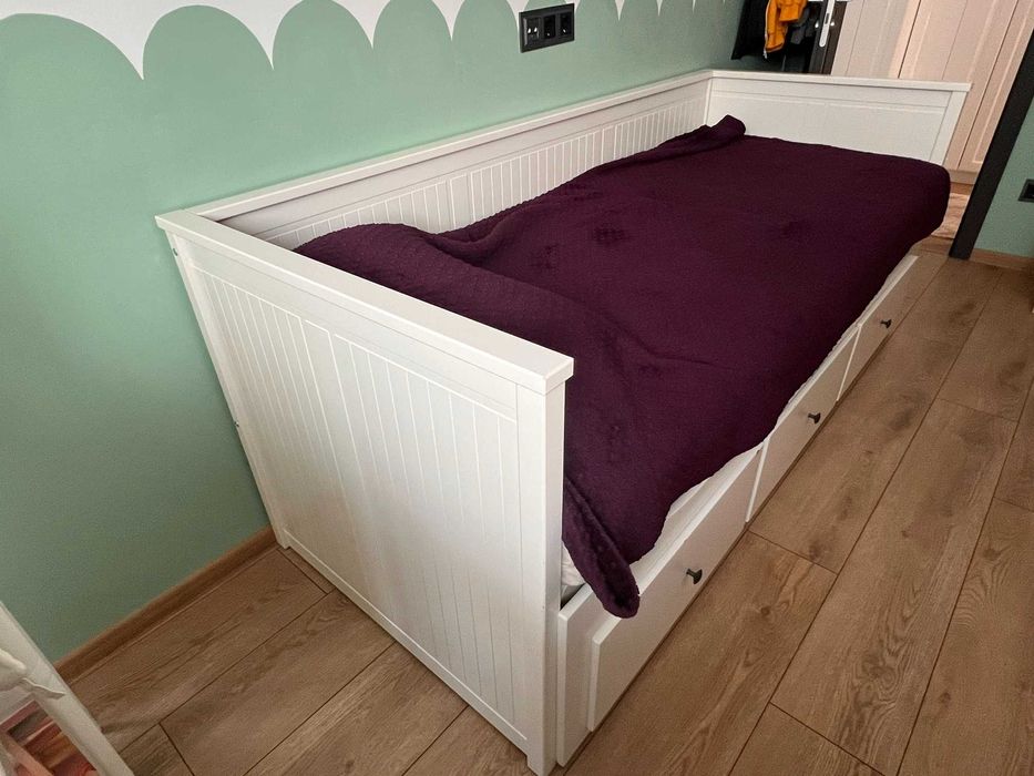 IKEA HEMNES кушетка с 3 чекмеджета + 2 матрака VANNAREID 80x200