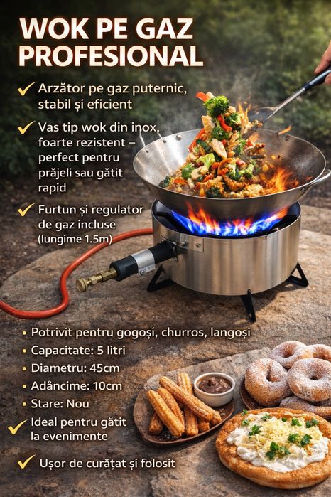 Friteuza inox pe gaz