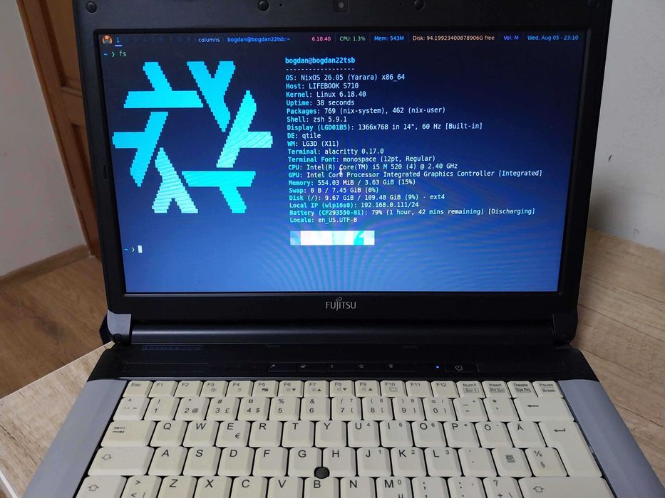 Laptop fujitsu s710 i5 520m 4gb ram