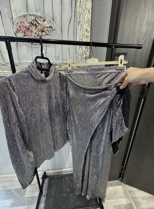 Комплект блуза и панталон с прехлупване ZARA