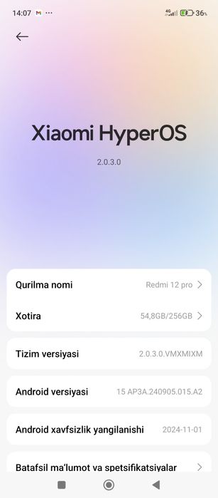 Redmi 12 sotiladi 256/8+8 ram ishlashi zor eng oxirgi versiyada tiniq.