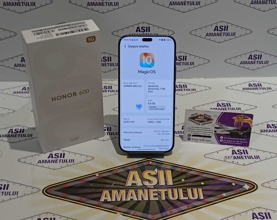 Asii Amanetului-Honor 600 Lite, 256GB, 8GB RAM, NOU