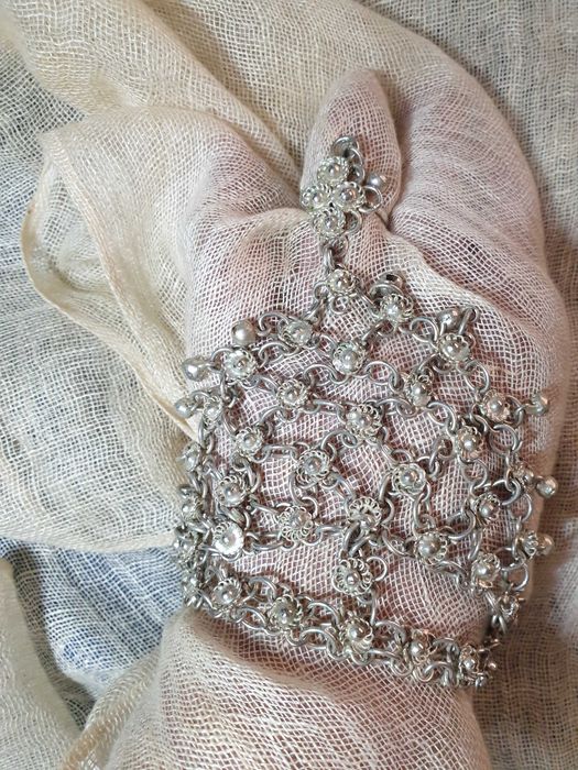 Арабски посребрен пръстен-гривна