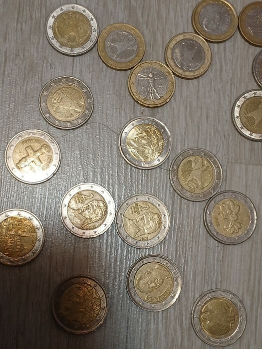 Monede 2 euro și 1 euro noi și vechi de colecție