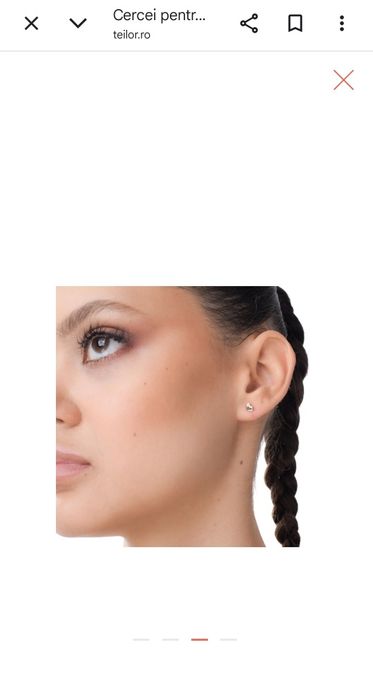 Cercei aur roz Teilor 14 K cu zirconii