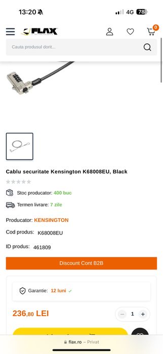 Cablu securitate cu cifru