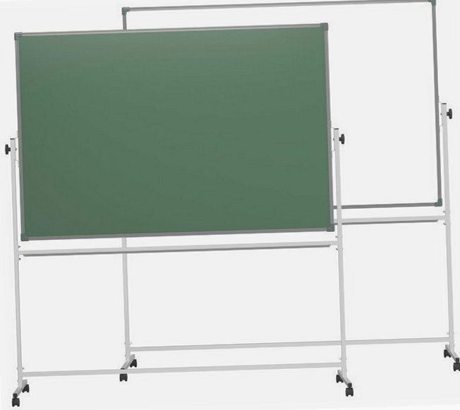 Магнитная маркерная и меловая доска 60x90 см с полочкой и алюминиевая