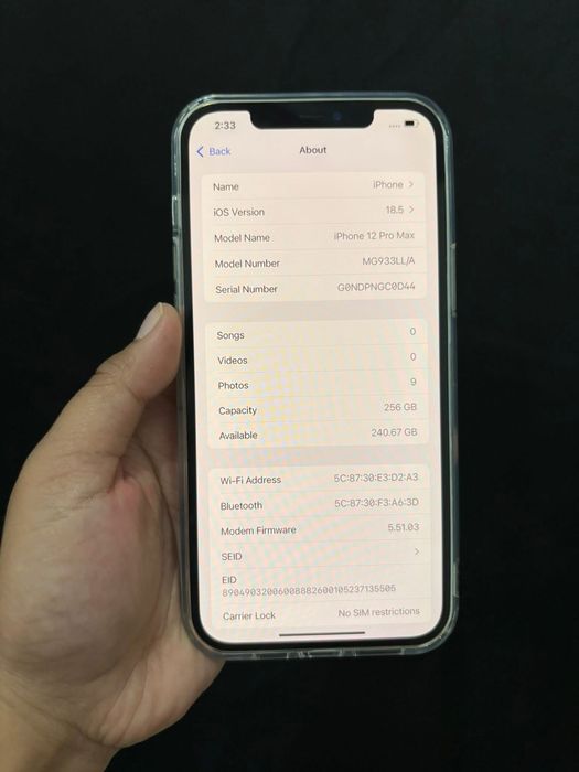 iPhone 12 PRO MAX de 256 GB cu 93% Bateria