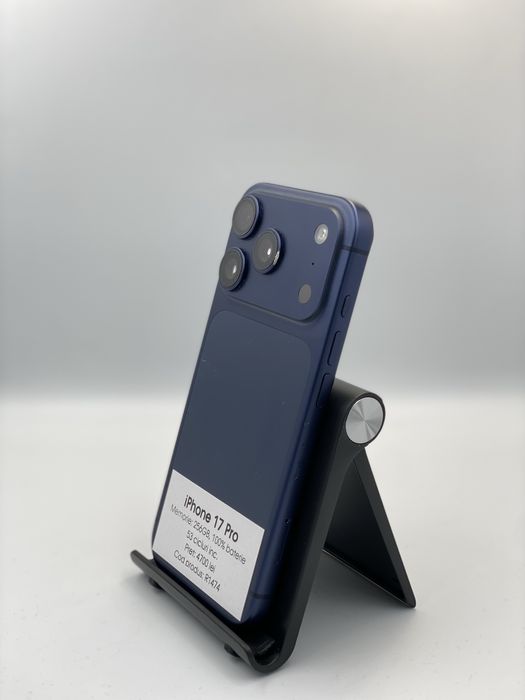iPhone 17 Pro - 256GB, 100% baterie, 53 cicluri inc., 1 an garantie