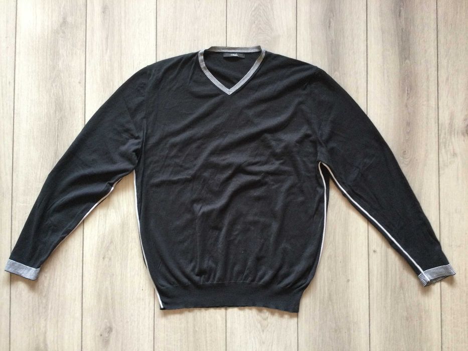 оригинален черен тънък пуловер ERMEGILDO Z ZEGNA размер XXL от Италия