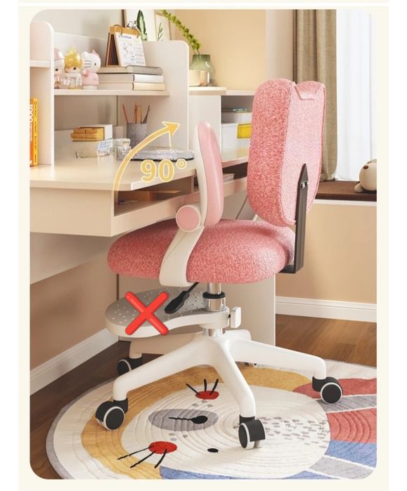 (Sf-25) Детское кресло без подставки для ног розовый и светло-серый цв