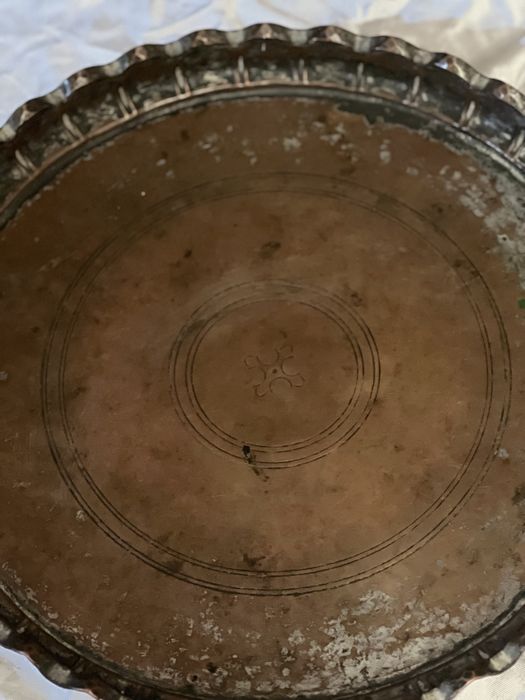 Антиквариат, медный поднос начала 19 век
