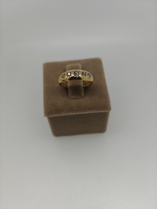 Inel vintage aur 18k 3.79gr cu diamante naturale (r)