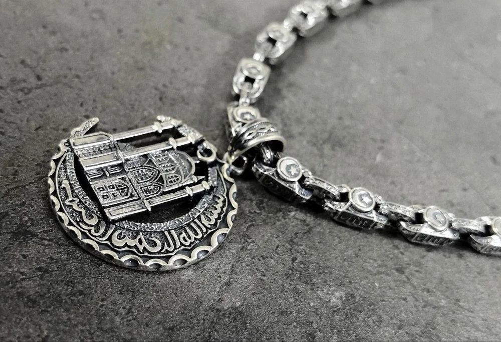 Серебряная цепь с уклоном и браслет