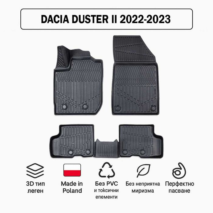 3D Гумени стелки Erpassan за DACIA Duster II (2022–2023)