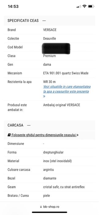 Ceas De dama Versace