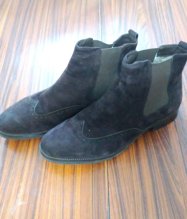 Сапоги замшевые коричневые, абсолютно новые