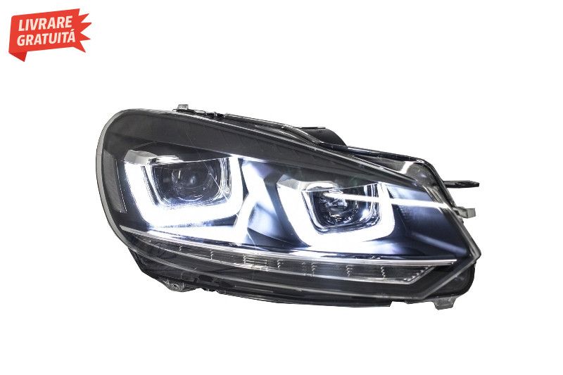 Faruri LED VW Golf 6 VI (2008-2013) Design Golf 7 3D U Design Semnal L