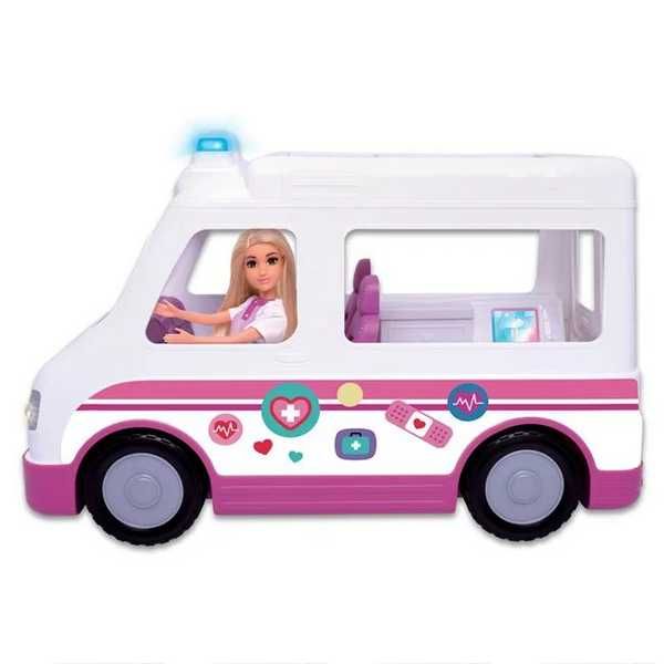 Детска линейка с кукла Бети, звук и светлини, На батерии, Бял