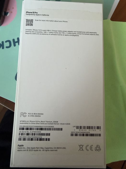 Apple iPhone 15 Pro 256GB Titanium Black