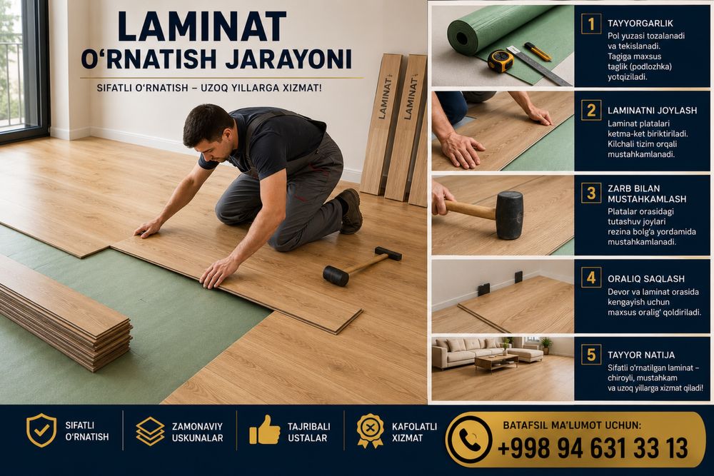 Laminat | Tarket |  SPC | optom dostavka xizmati  bor
