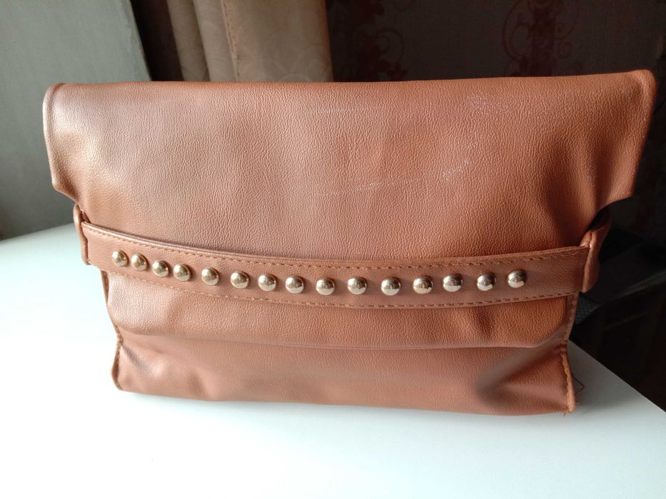 Коричневый клатч сумка