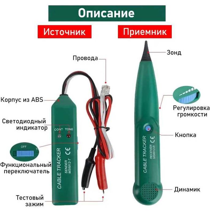 Тестер напряжения/кабель-трекер/трассоискатель/детектор 9-999 вольт