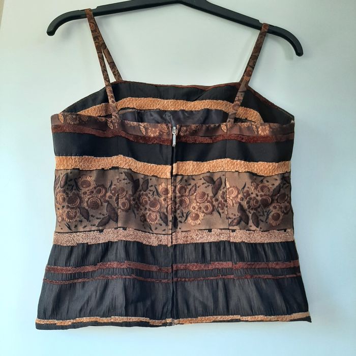 Costum dama matase brocart maro, mărimea 38
