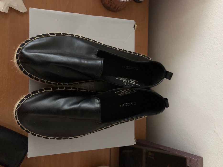 Espadrile , h&m , din piele de vara cu margine din pânza , nepurtate