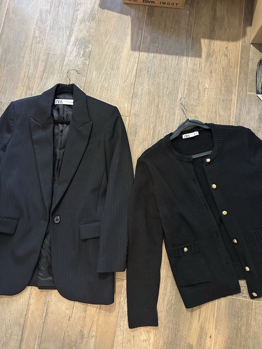 Черно сако и черна жилетка Zara и двете за 40€ носени по 1 път