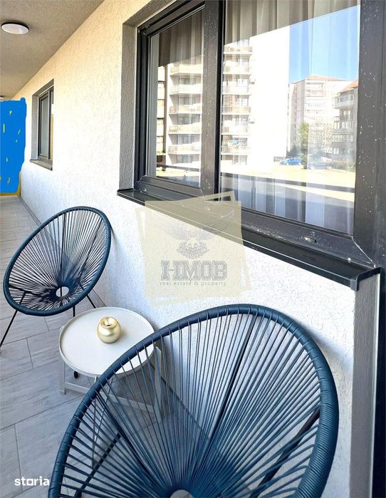 Apartament mobilat 59 mpu etaj intermediar terasa in blocul Y