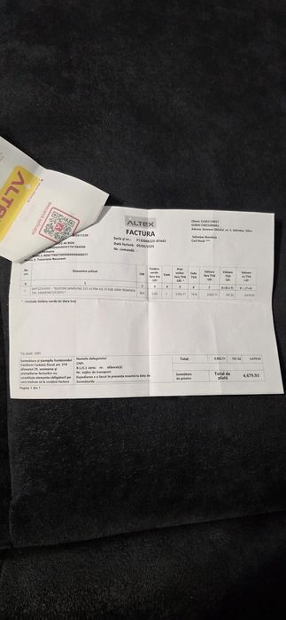 Vând Samsung S25 ULTRA TITANIUM  GRAY 512 GB