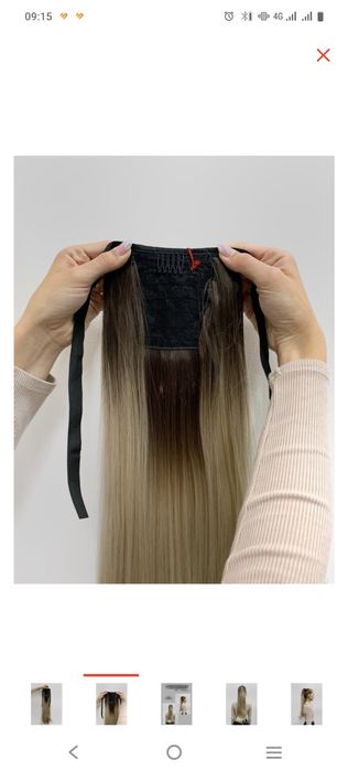 Хвост накладной блонд