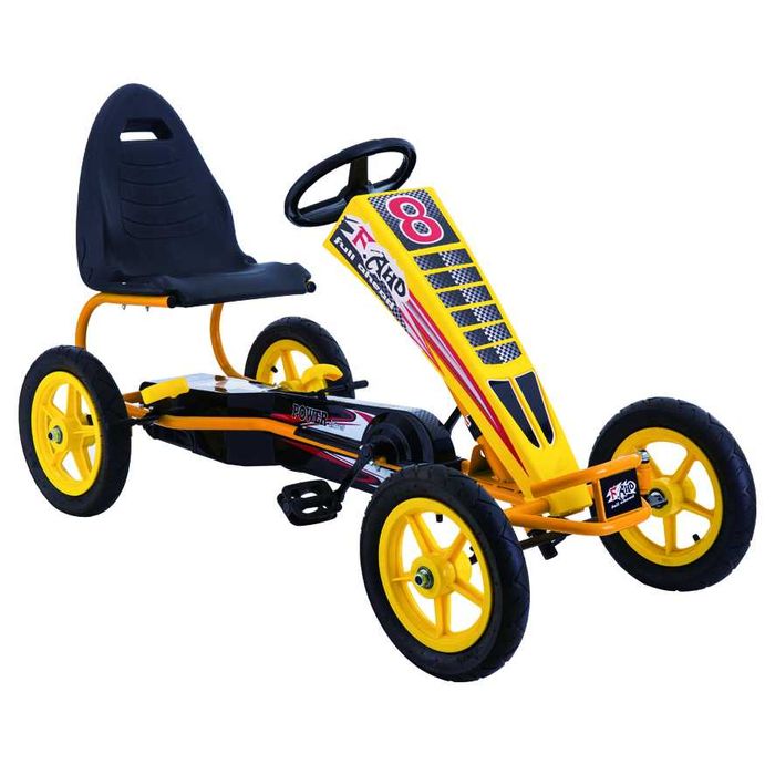 Kart cu pedale, Kinderauto F8-1, roti Gonflabile 10 inch, yellow
