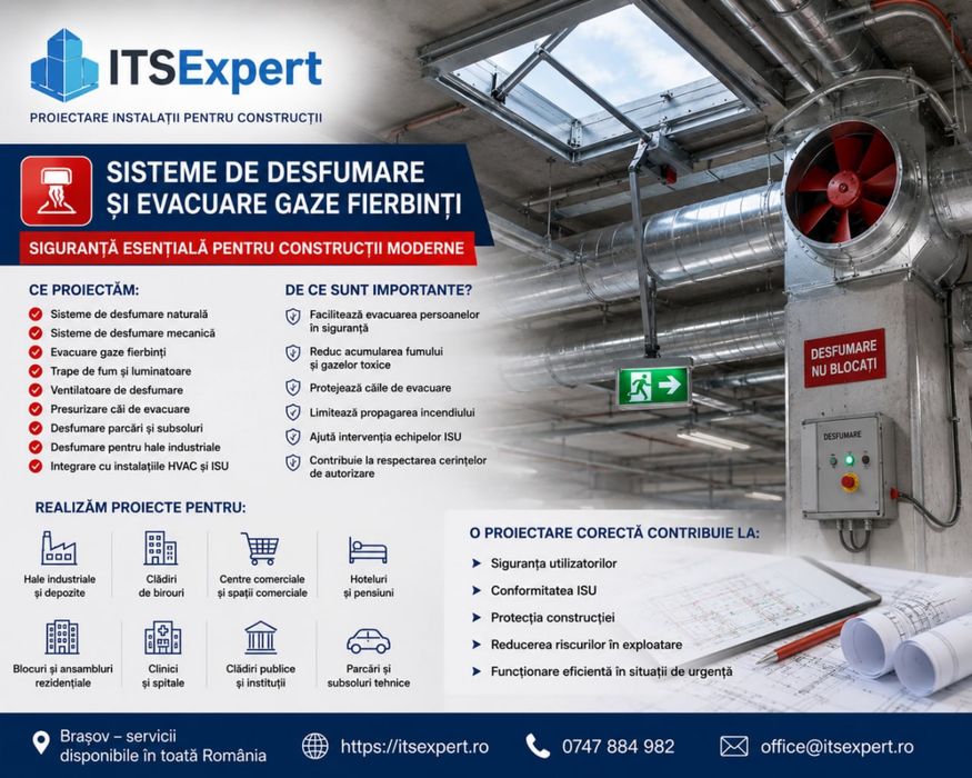 Proiectare Instalații | DTAC | PT | DDE | Avize ISU și SGA | ITSExpert Brașov