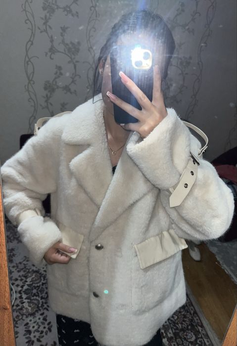 Эко шуба в белом цвете