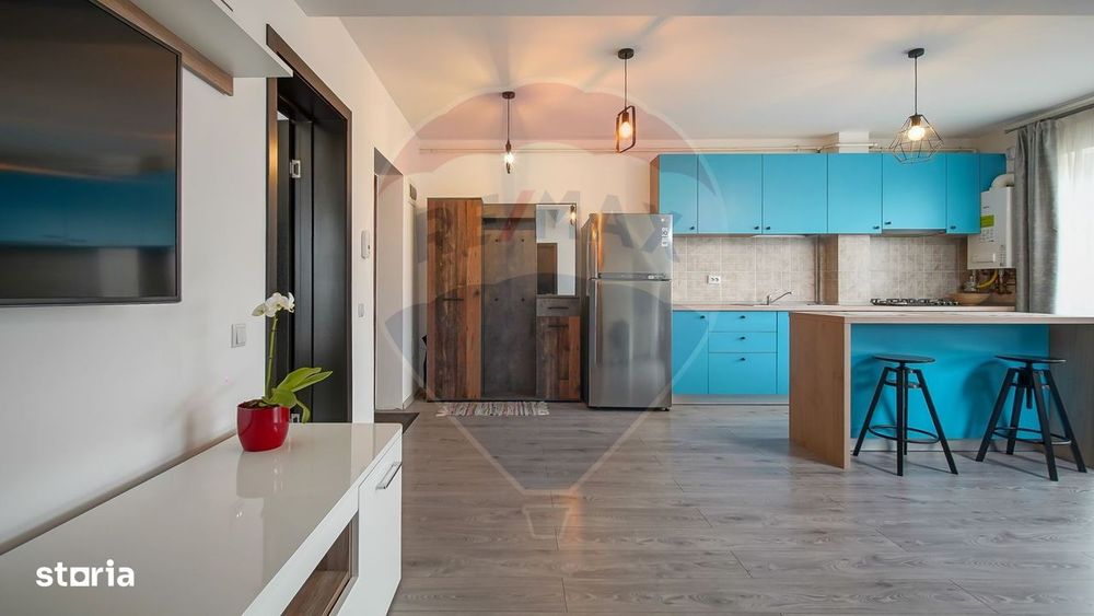Apartament 2 camere, 53 mp, open space, mobilat&utilat, Sânpetru