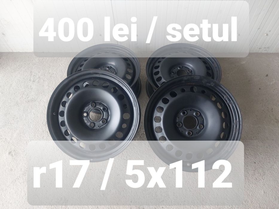 Set jante din tabla originale r17 / Mercedes Vw Audi Skoda Seat / 5x112 / ET 38 / diametru butic 66.6 / cu senzori de presiune