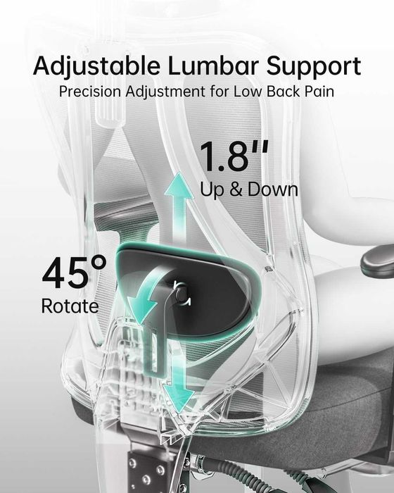 НОВ - Hbada P3 Ergonomic Office Chair – Офис стол с 2D лумбална опора, регулируем подглавник и подлакътници