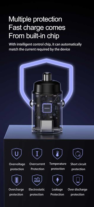 Adaptor incarcator auto bricheta 2 porturi USB Fast Charge USB-C 30W