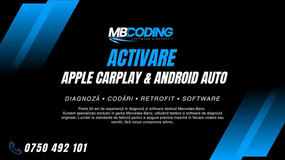 Activare Apple Carplay Android Auto Mercedes E C S GLE GLC GLA A B Wireless