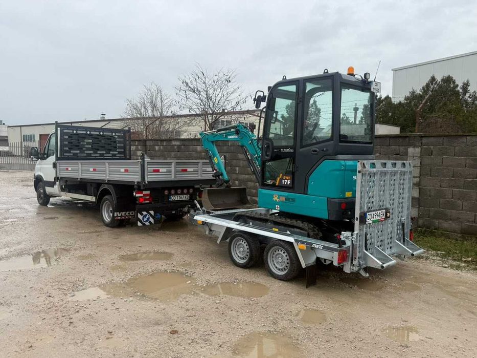 Мини багер + самосвал 3.5т -> СВОБОДНИ ЧАСОВЕ!