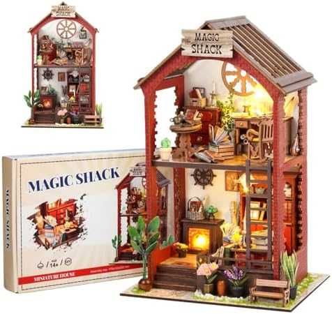 Нова Къща за сглобяване с осветление и мебели – творчески DIY сет дом